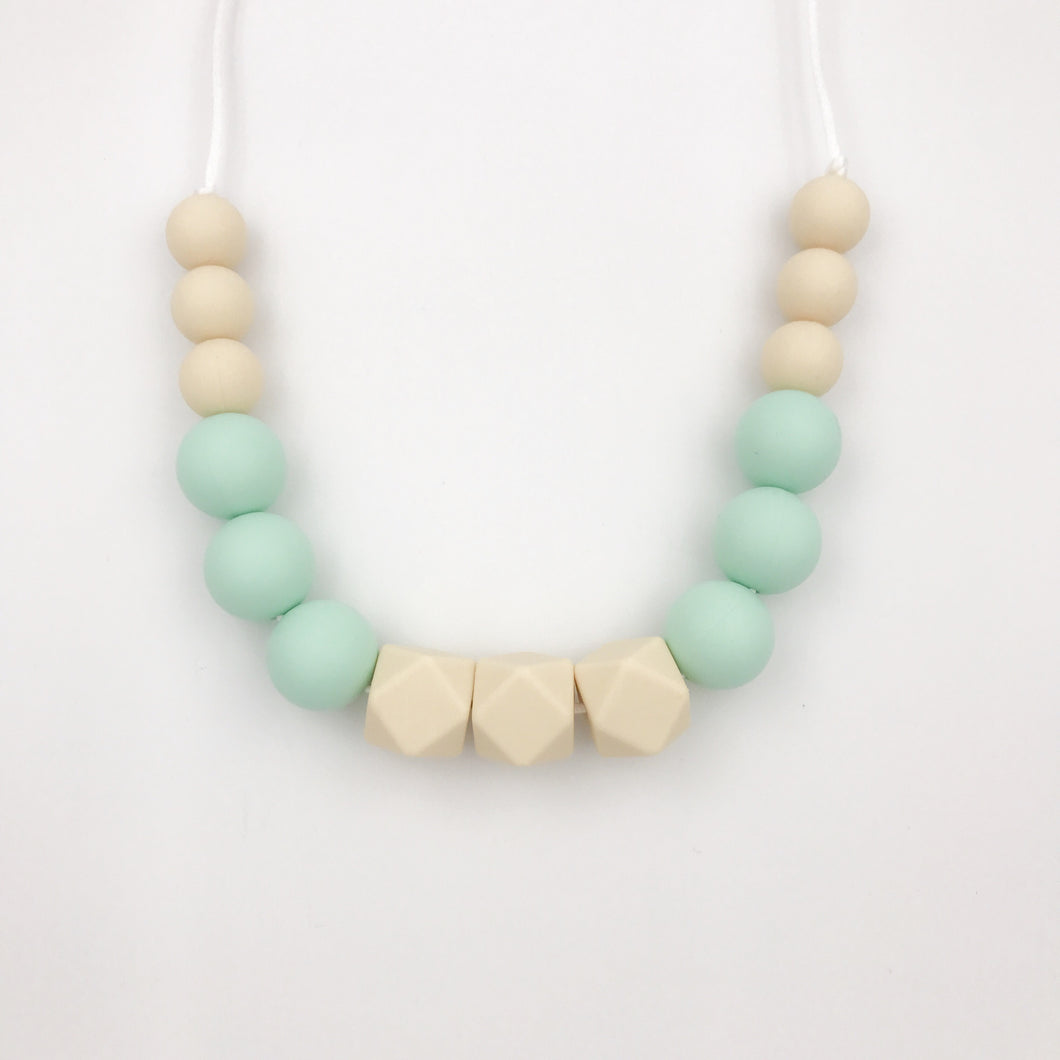 Beige/Mint Teething Necklace